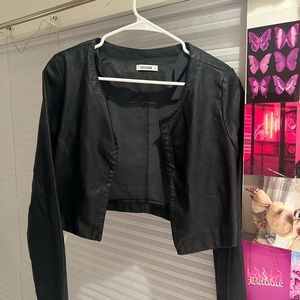 cropped leather jacket